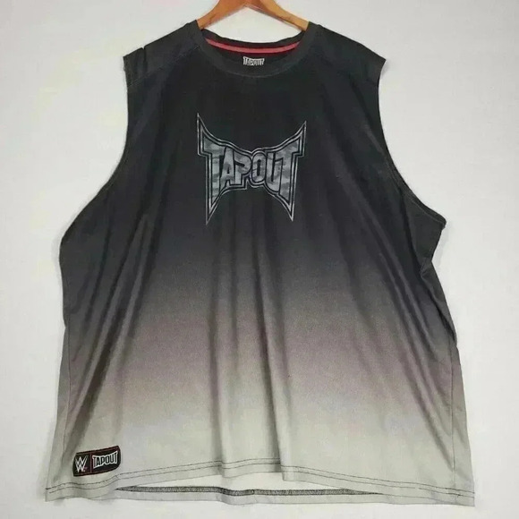 TAPOUT Mens Sleeveless Workout‎ Shirt 4XL Black Camo Logo Muscle Lifting Defects - Picture 1 of 16